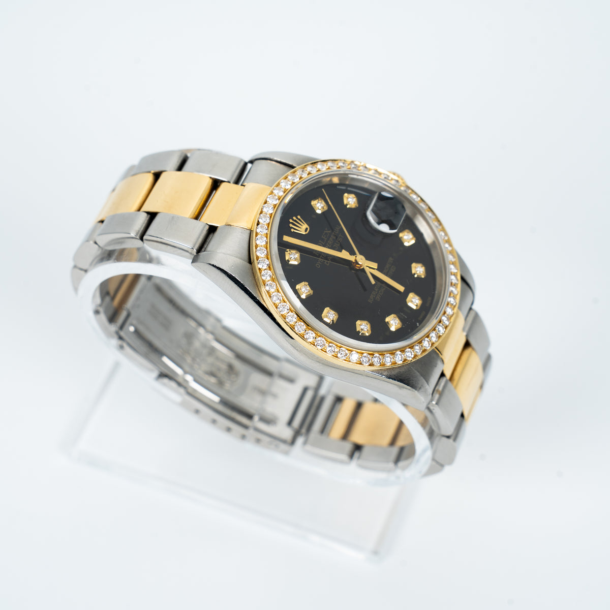 Circa 1995 Rolex Datejust 36 Ref. 16233 Aftermarket Diamond Dial & Bezel – With Box