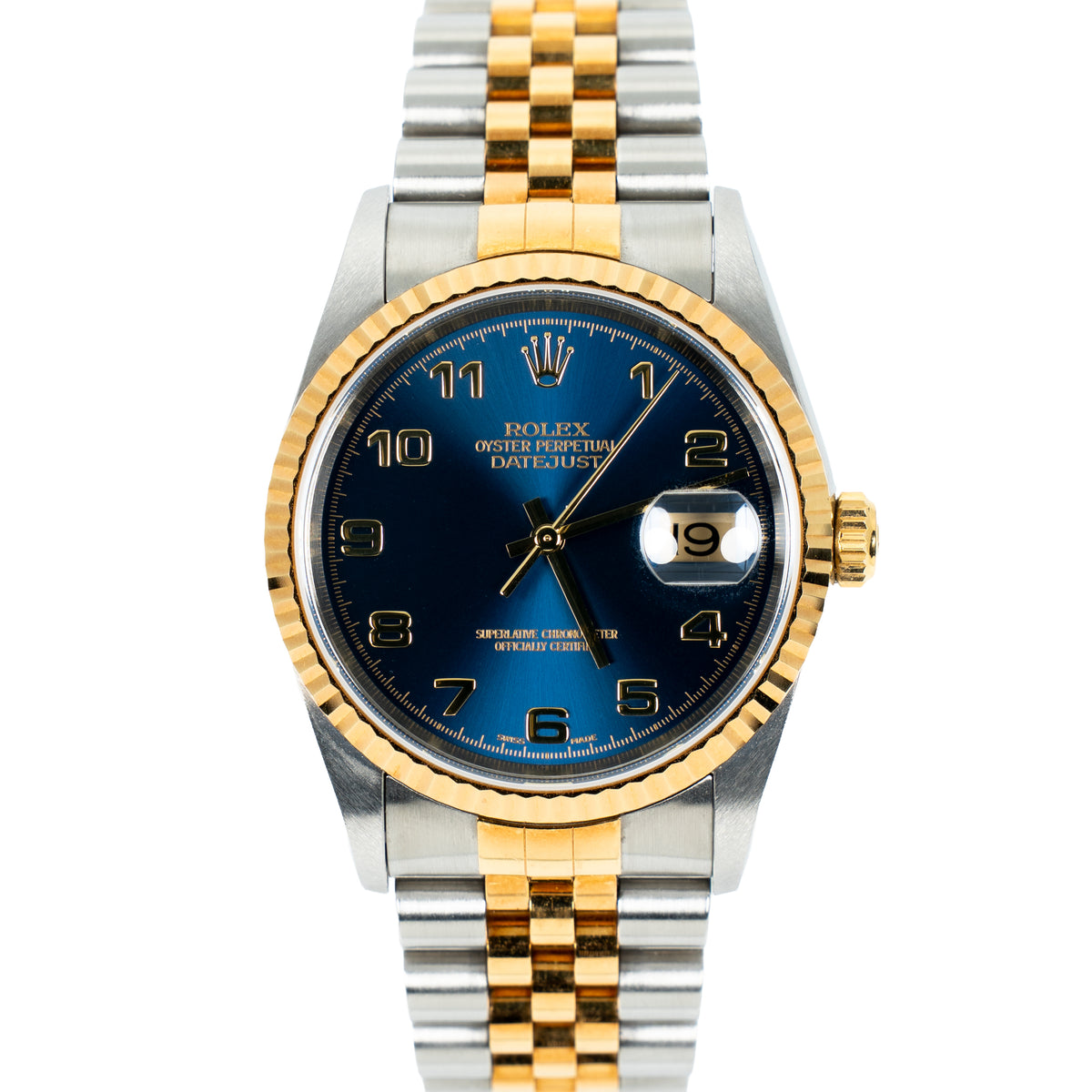 2002 Rolex Datejust 36 Ref. 16233 Blue Arabic Dial Jubilee – With Box