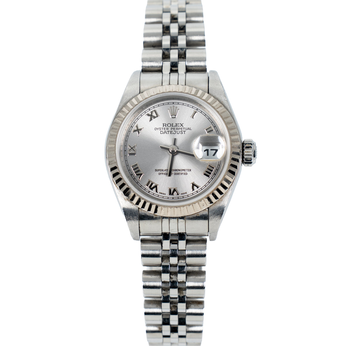 Circa 2003–2005 Rolex Lady-Datejust 26 Ref. 79174 Rhodium Roman Dial – Box & Papers