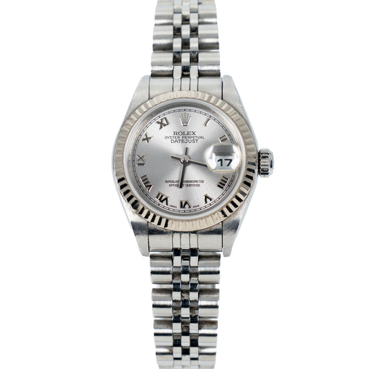 Circa 2003–2005 Rolex Lady-Datejust 26 Ref. 79174 Rhodium Roman Dial – Box & Papers