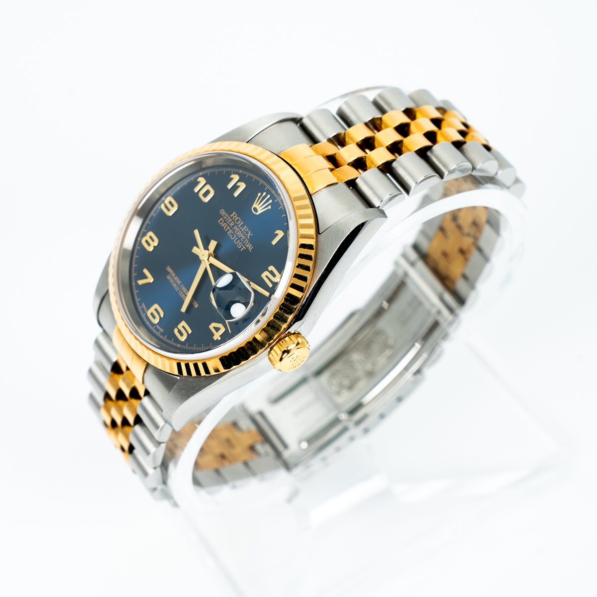 2002 Rolex Datejust 36 Ref. 16233 Blue Arabic Dial Jubilee – With Box