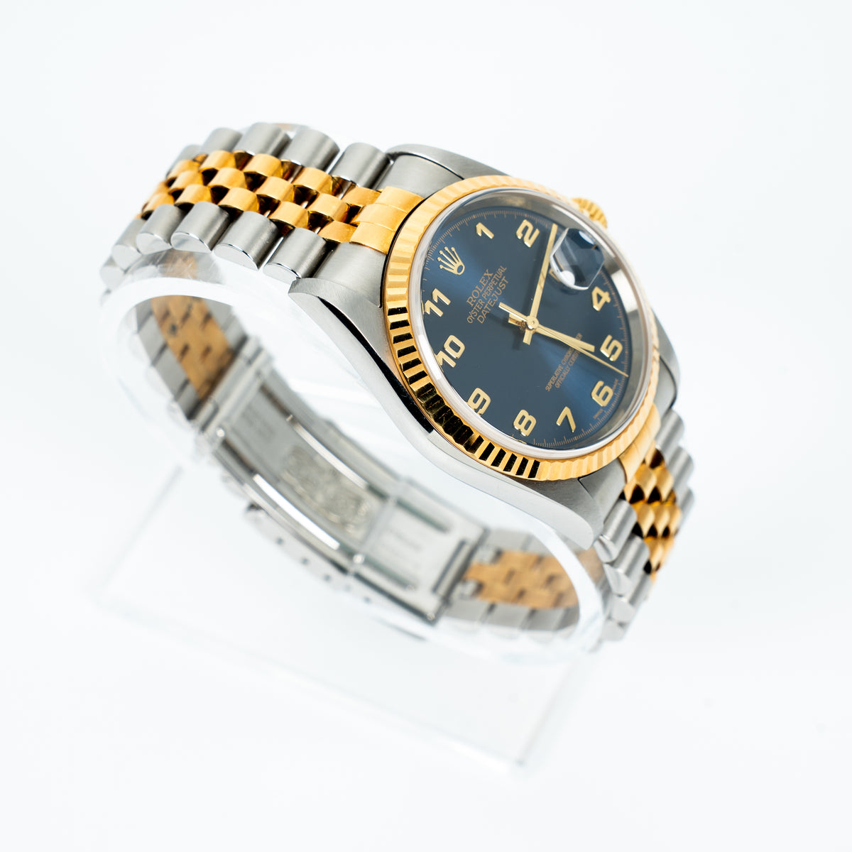 2002 Rolex Datejust 36 Ref. 16233 Blue Arabic Dial Jubilee – With Box