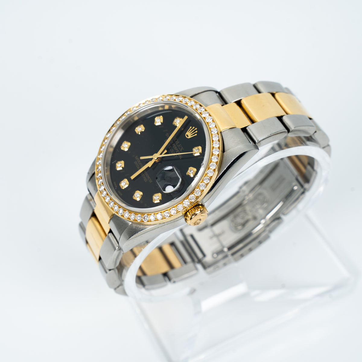 Circa 1995 Rolex Datejust 36 Ref. 16233 Aftermarket Diamond Dial & Bezel – With Box
