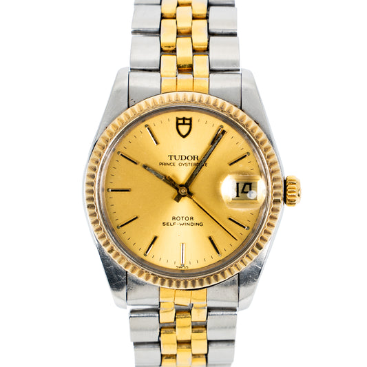 Vintage Tudor Prince Oysterdate Two-Tone Gold-Plated Champagne Dial Watch
