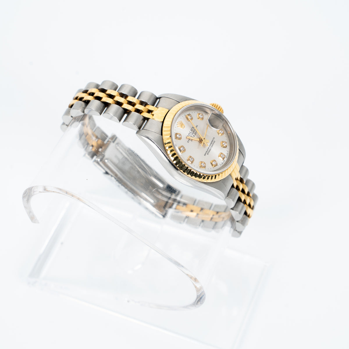 Vintage Rolex Lady-Datejust 26mm Ref. 69173 – Silver Aftermarket Diamond Dial – Circa 1980s