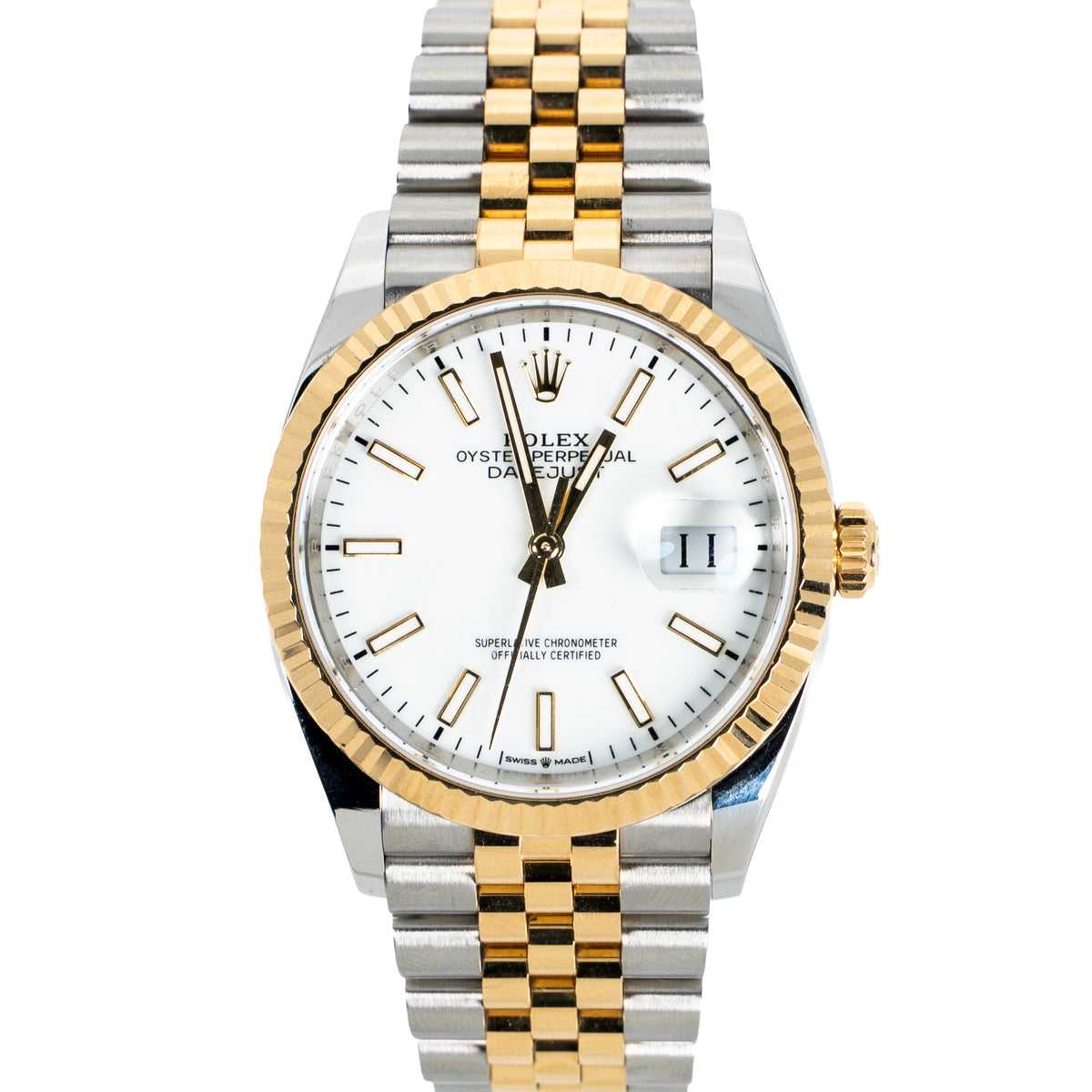 2026 Rolex Datejust 36 Ref. 126233 White Dial Two-Tone Jubilee – Box & Papers