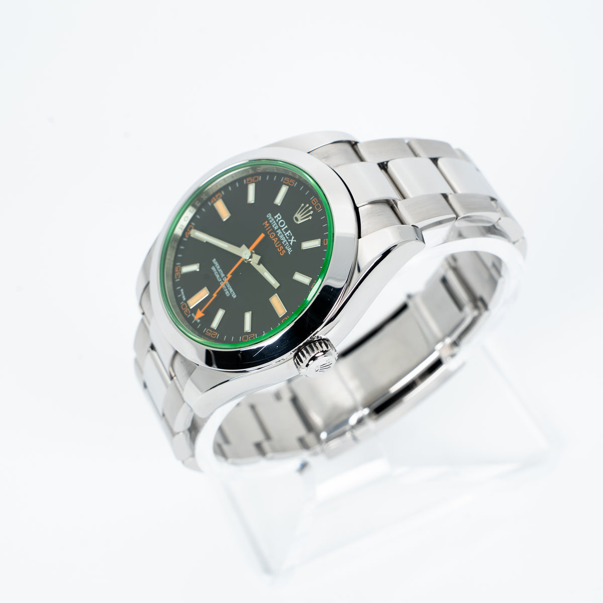 2009 Rolex Milgauss 40mm Ref. 116400GV Black Dial Green Crystal – Box & Papers