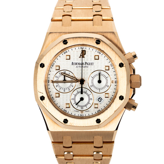 Audemars Piguet Royal Oak Chronograph 39mm Ref. 25960OR – 18k Rose Gold White Dial
