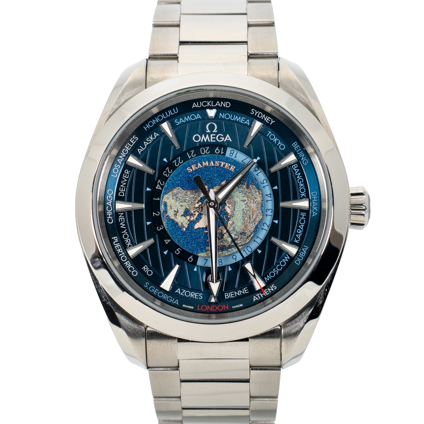 Omega Seamaster Aqua Terra 150M Co-Axial Master Chronometer GMT Worldtimer Ref. 220.10.43.22.03.001