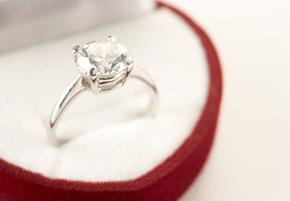east-west engagement ring setting